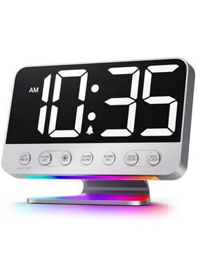 Digital Alarm Clock Large Display Loud Sound USB Charging Night Light Bedside